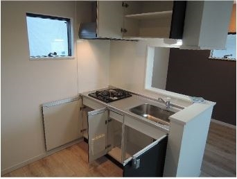 ２口コンロ付きでお料理がはかどりますね