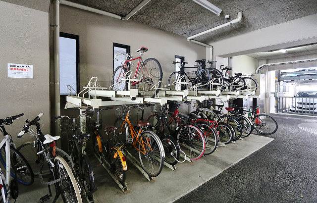自転車たくさん置けます
