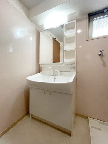 毎日の身支度もしやすい洗面所です