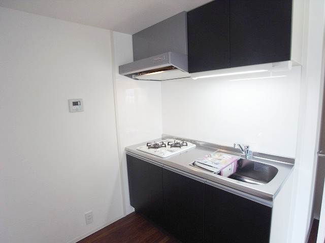 2口コンロ備え付けのシステムキッチン