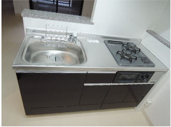 調理スペースも広々、料理もはかどります