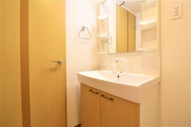 朝に大活躍の独立洗面台。