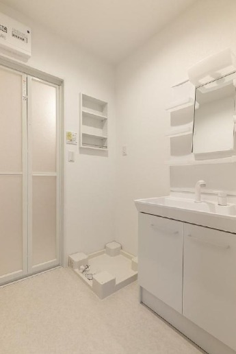 生活感のある洗面所ですね