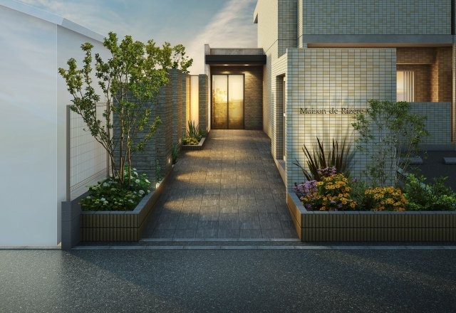 オシャレなエントランスでお出迎え