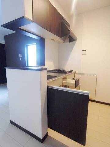 2口コンロ完備　収納もしっかりと完備