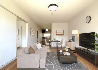 家具の配置に困らないリビングですね