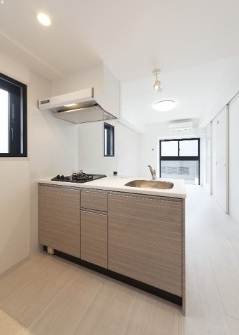 ２口コンロ付きでお料理がはかどりますね