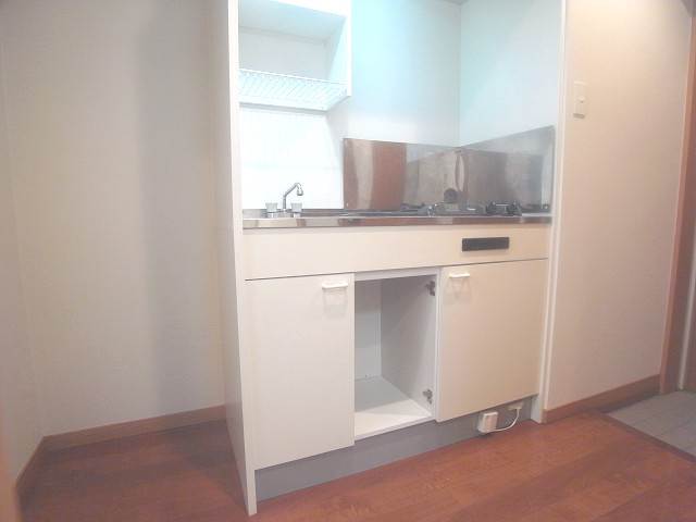 2口コンロ付きで料理がはかどります