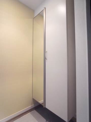 鏡付きのシューズボックス付きで大変便利です