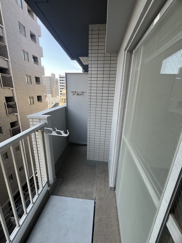 天気の良い日はこちらで洗濯物を干せます