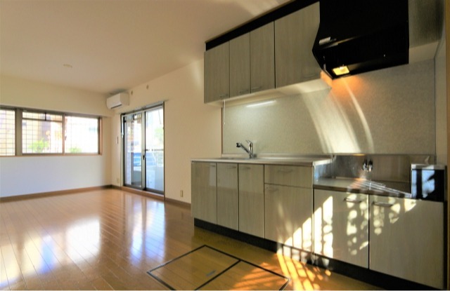 調理スペースも充分、好きなコンロが置けますよ