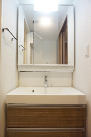 大きな独立洗面台付き