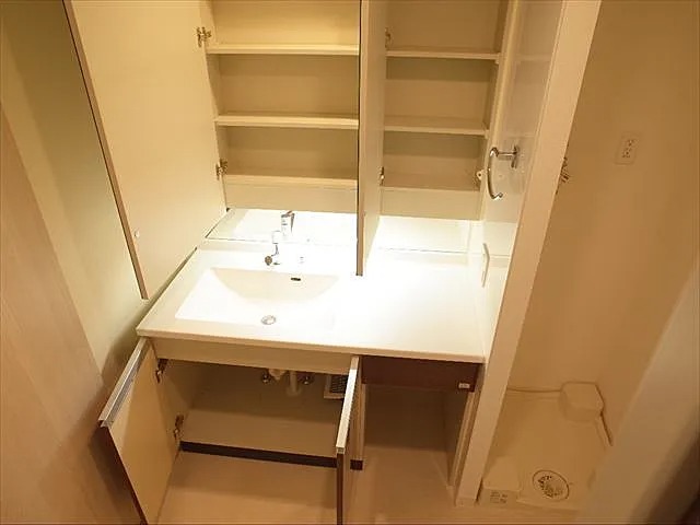 洗面所での収納もあり便利ですね