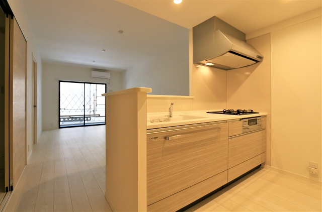 オシャレなカウンターキッチンタイプのお部屋です