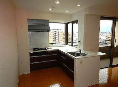 L字型のキッチンっです