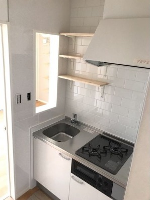 2口コンロ完備で毎日の料理が捗ります。