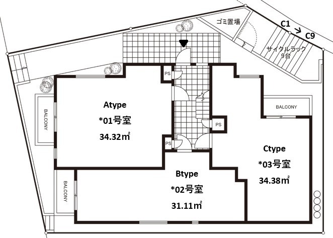 全て角部屋ですよ！