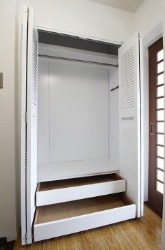 大容量のクローゼットでお洋服が多い方でも大丈夫