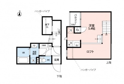 角部屋でロフト付きの1SK！