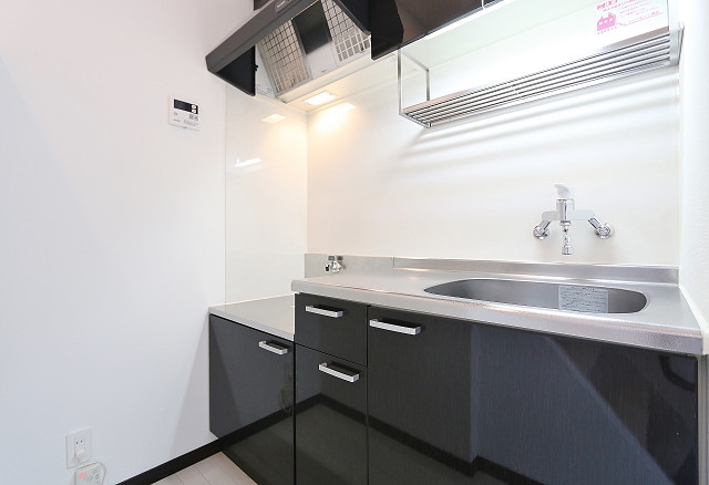 オシャレなデザインのキッチンスペースです