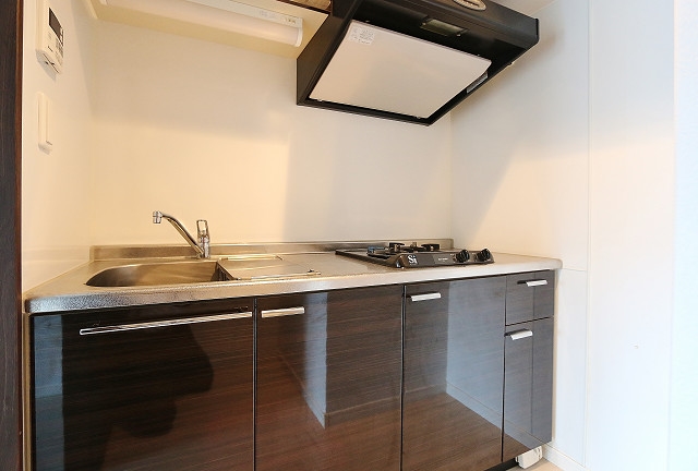 ２口コンロ付きで料理がはかどりますね