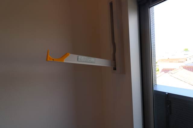 室内物干し付きで雨の日も安心