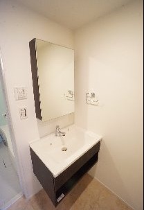 毎日の身支度もしやすい洗面所です