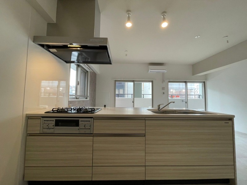 調理スペースも広々、料理もはかどりますね